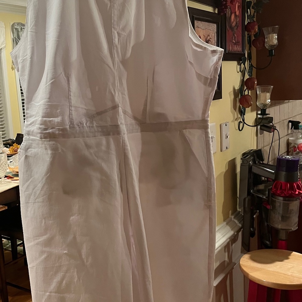 White Jean Jumpsuit, Size 32, Perfect for Spring or Summer